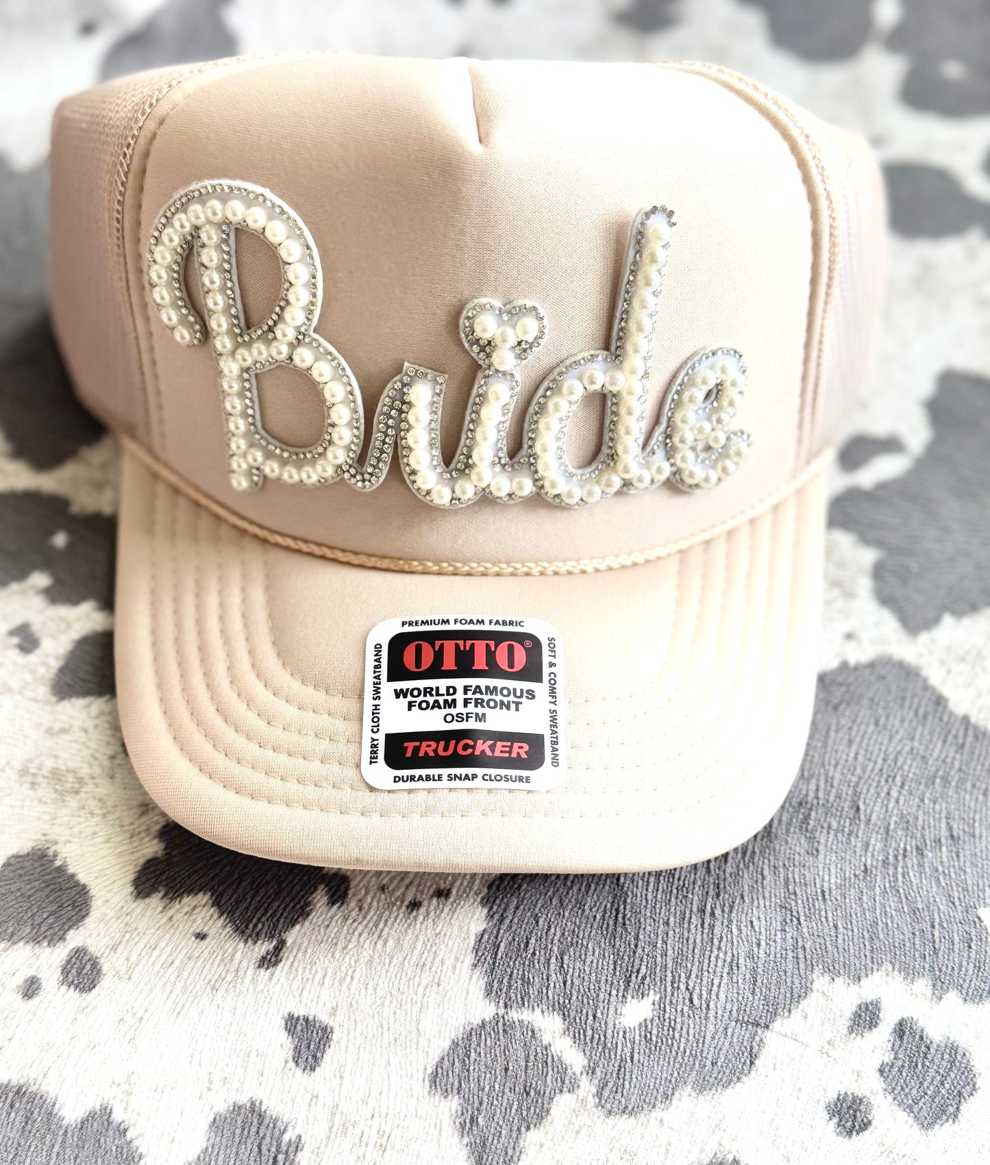 Custom "Bride" Pearl &
Rhinestone Trucker Hat