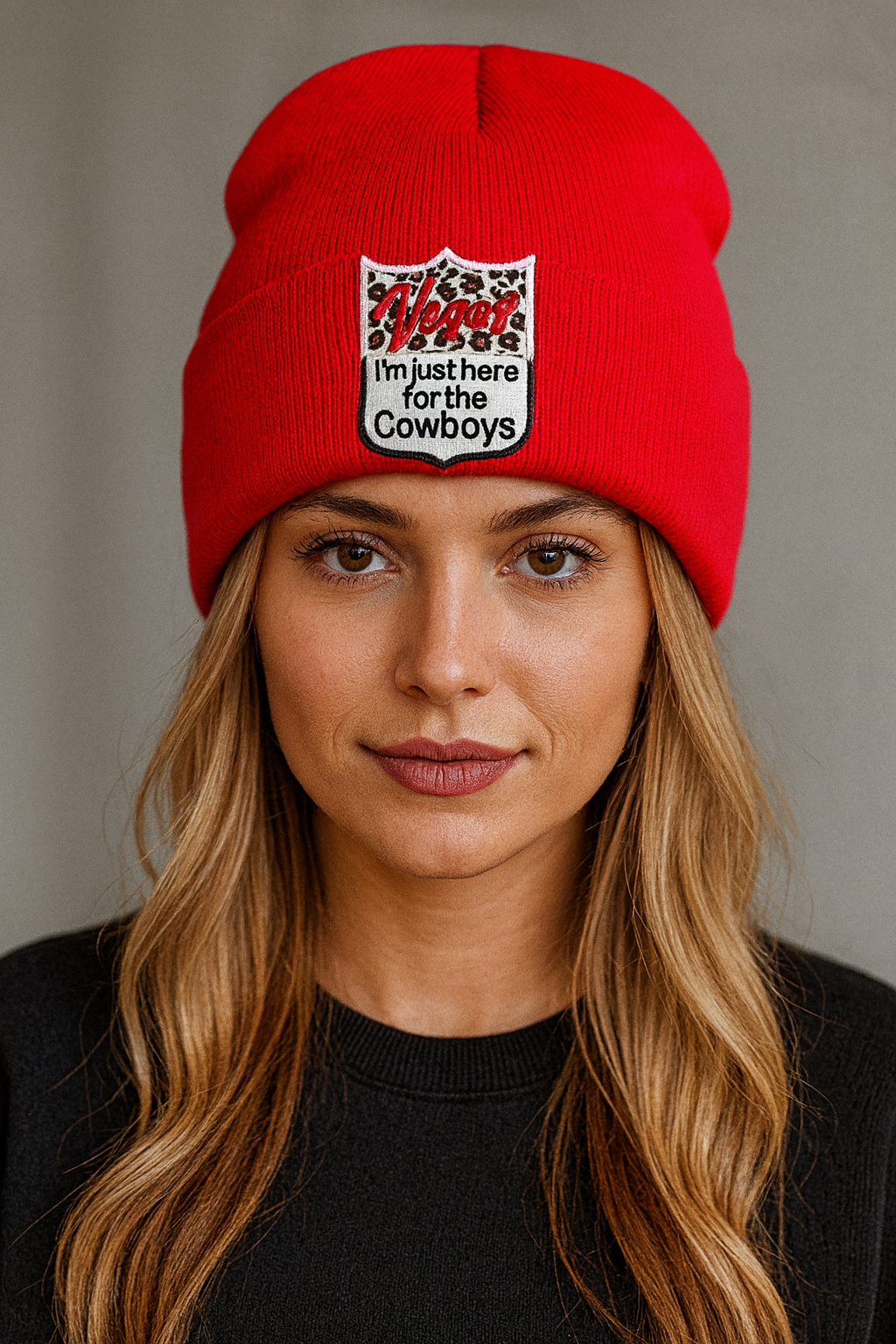 Red Knot Beanie with "Vegas" patch