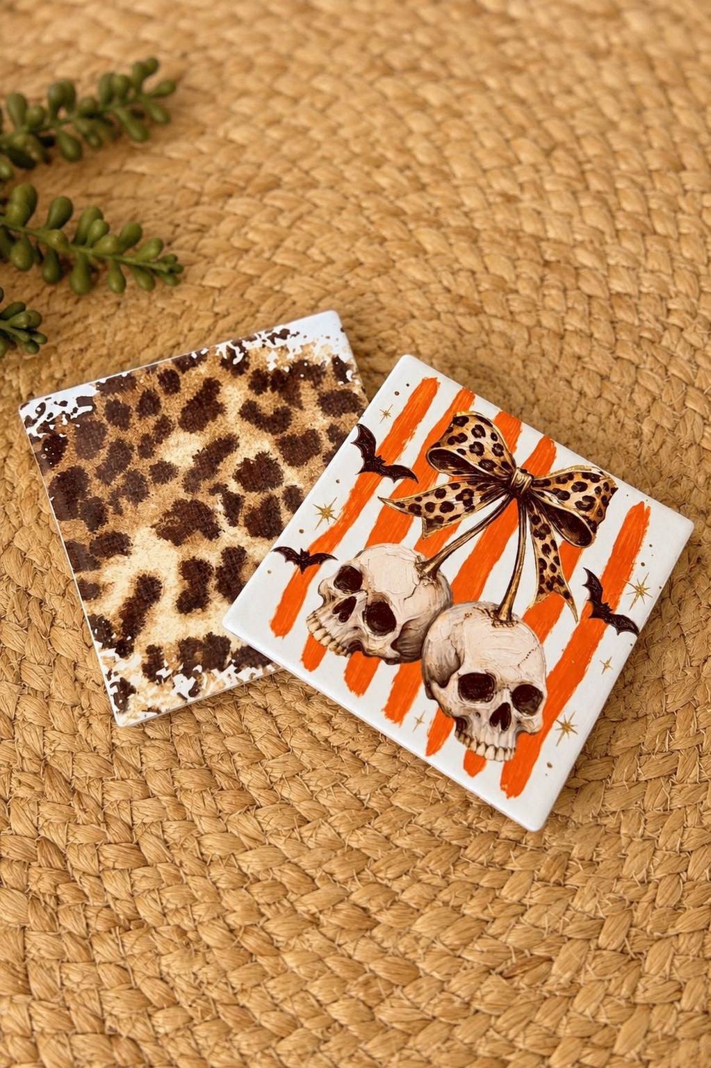 Spooky Chic Halloween Coaster Set of 4