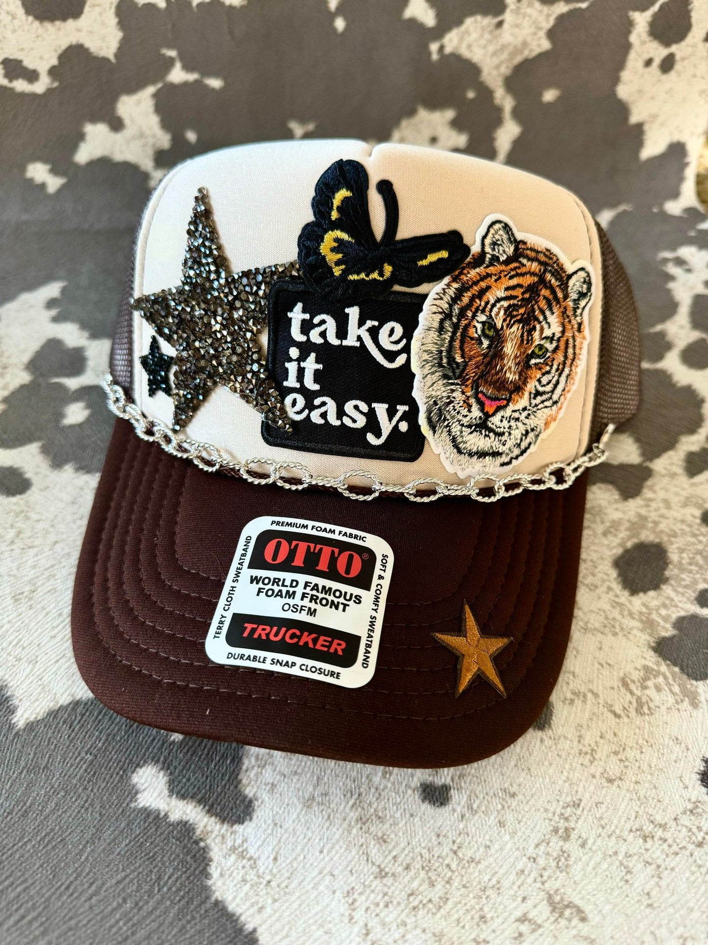 Take it easy wild tiger trucker hat