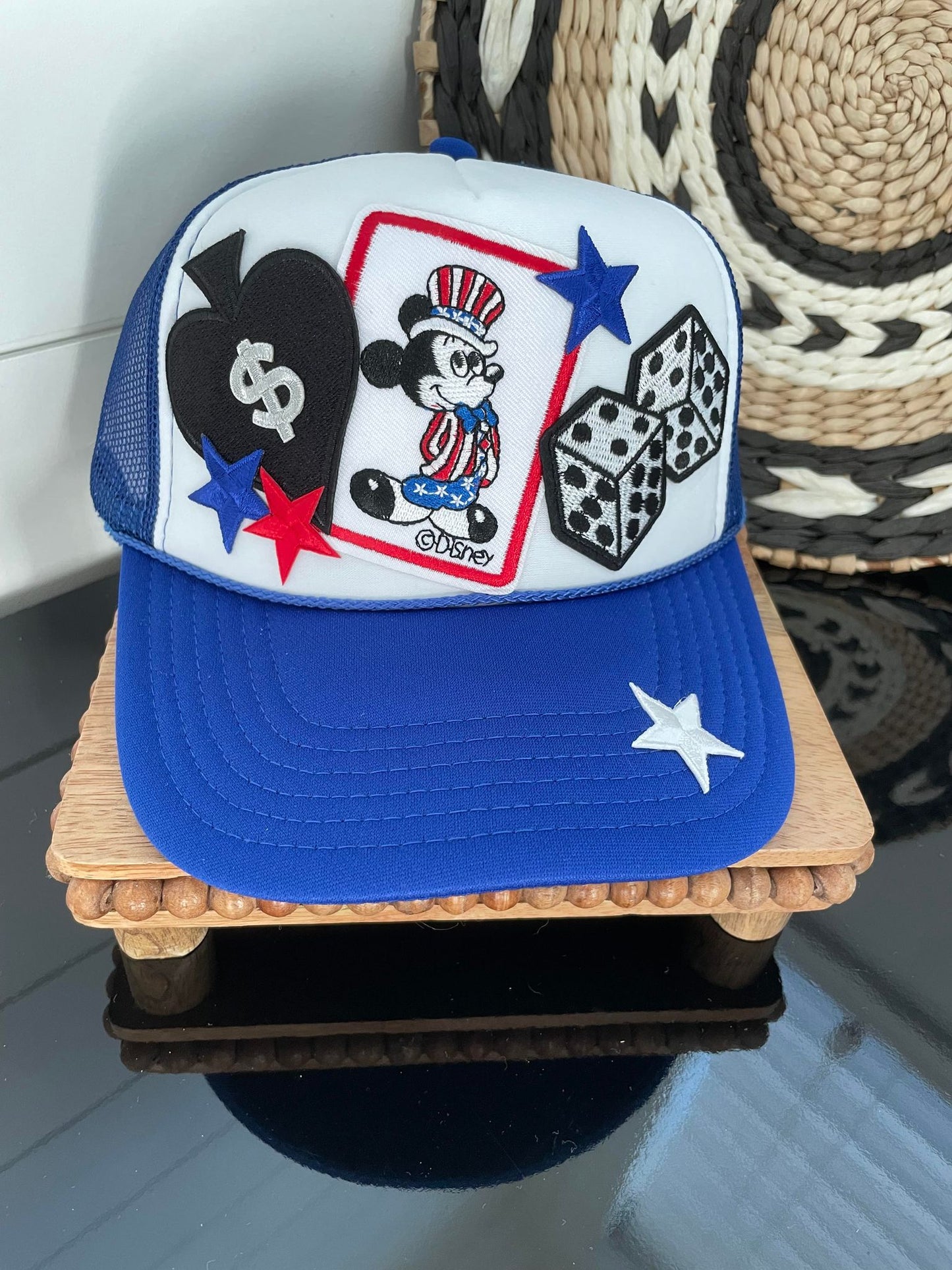 Disney inspired Mickey's stars and stripes trucker hat