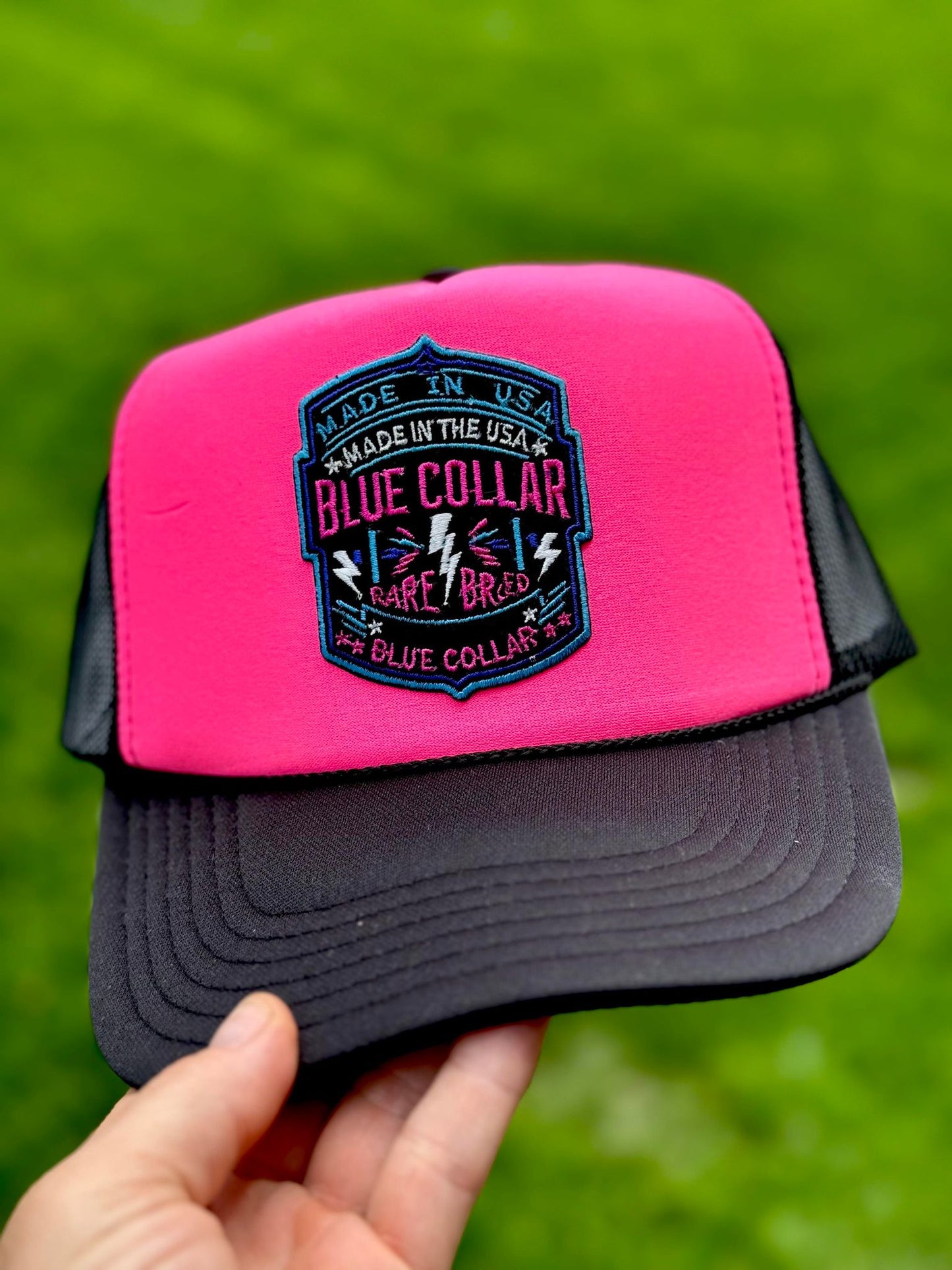 One of kind Blue Collar Rare Breed trucker hat