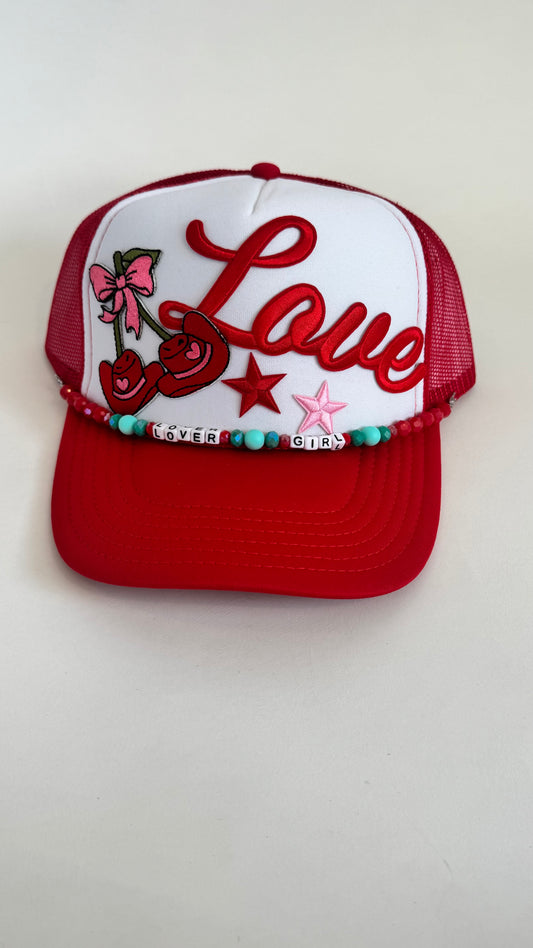 Love Collage Patch – Red OTTO Foam Front Snapback Trucker Hat