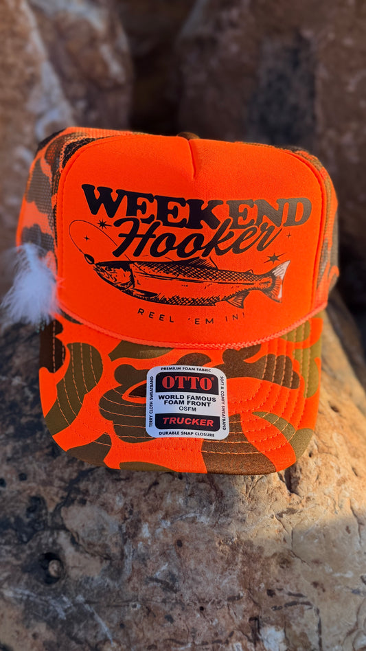 Weekend Hooker Camo Trucker hat