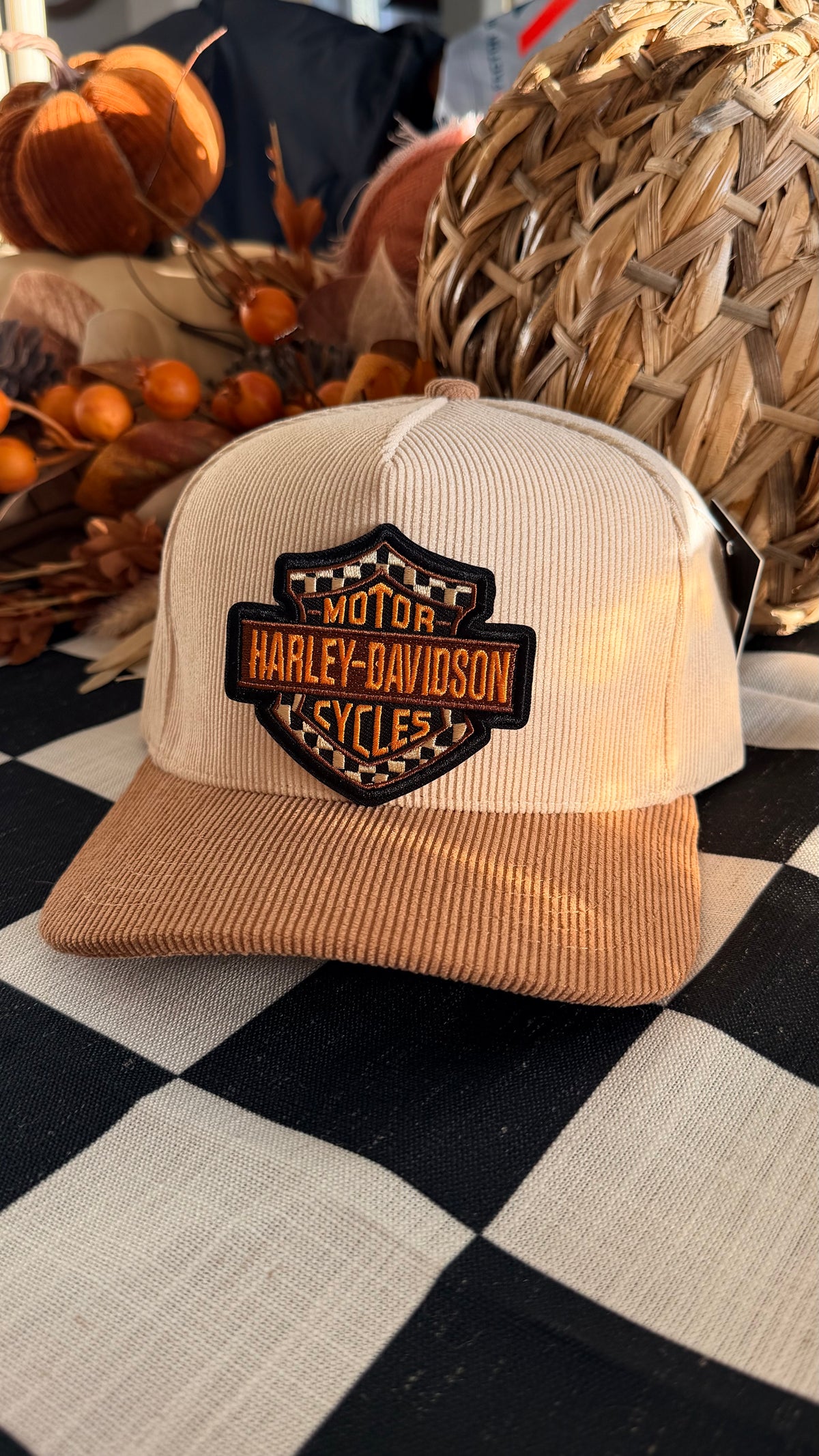 Harley corduroy Trucker Hat