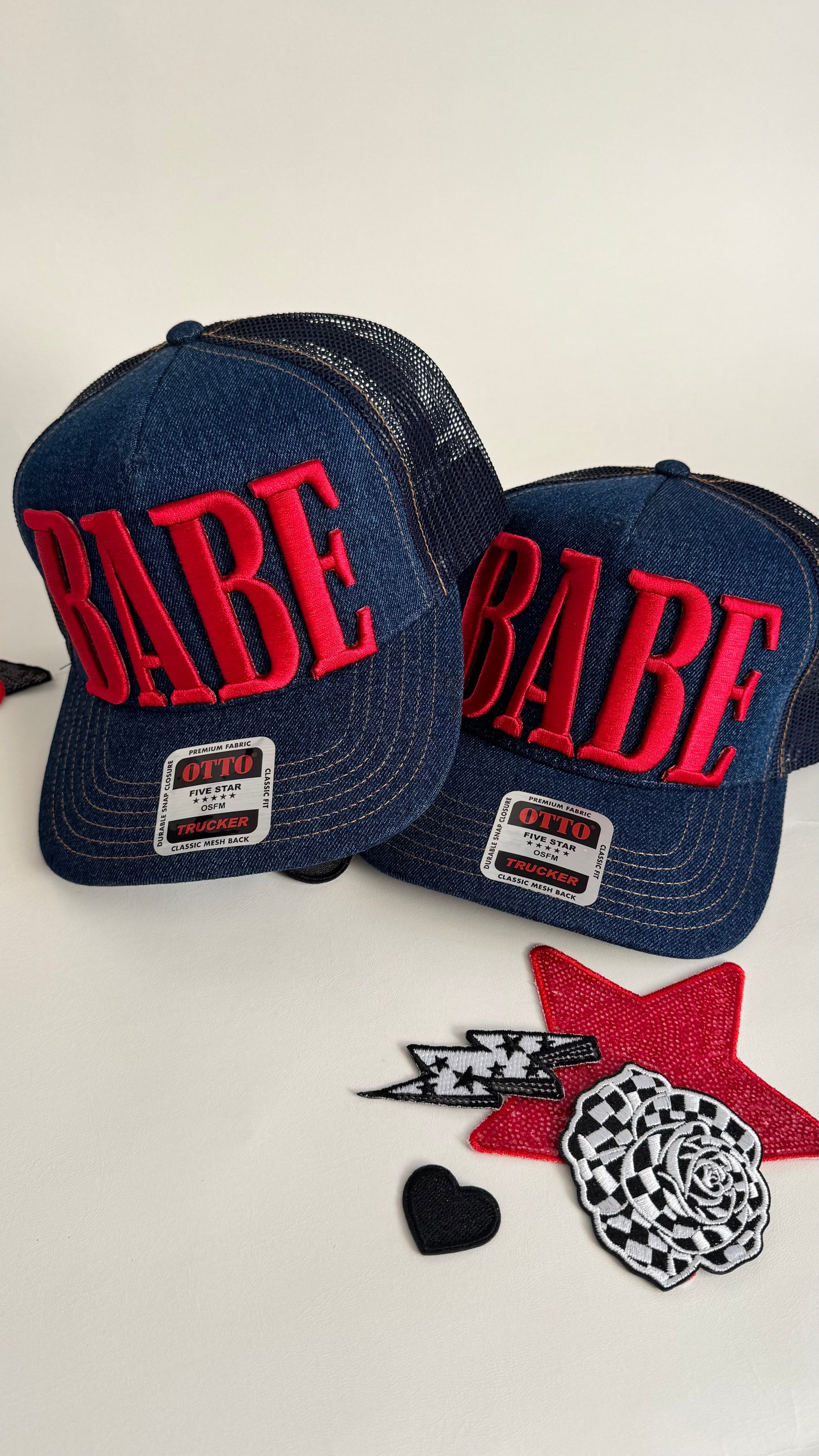 Custom Embroidered Word Patch Trucker Hat – Build Your Own