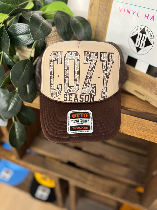 Cozy Season Camo Trucker hat