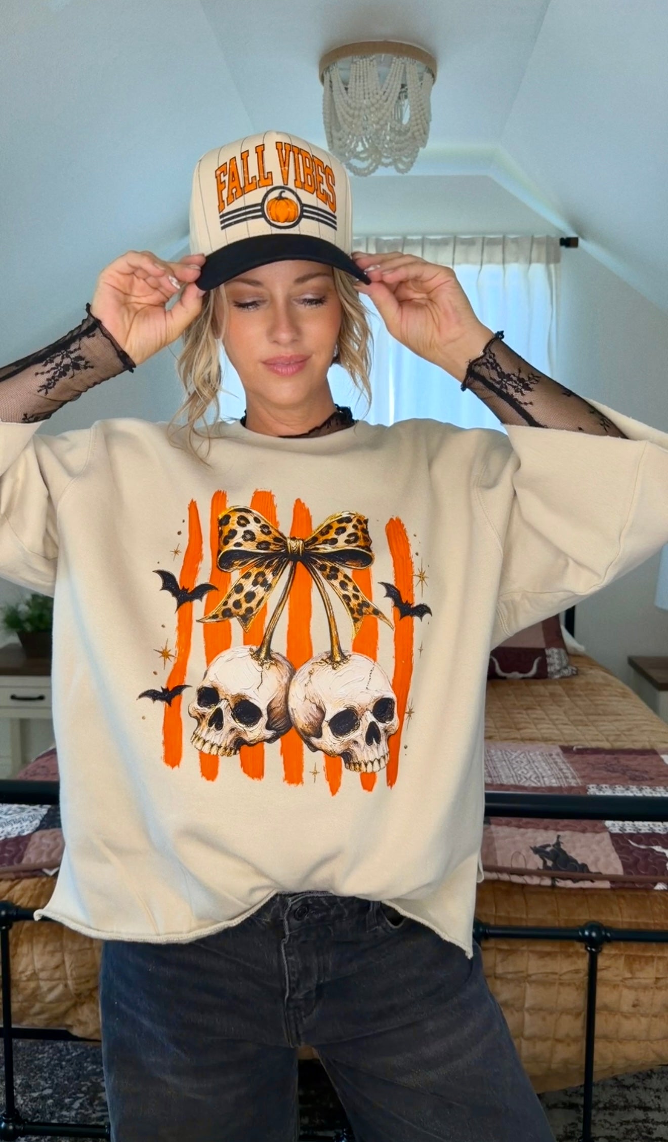 Fall Vibes Trucker & Cropped Crewneck Combo