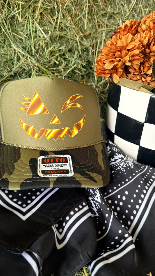 Camo Jack-O’-Lantern Trucker Hat