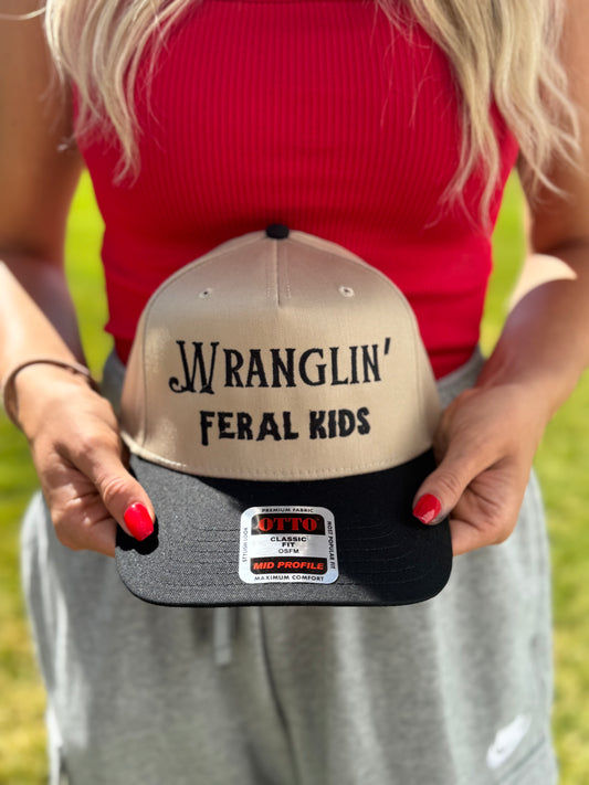 Embroidered - Wranglin' Feral kids trucker hat