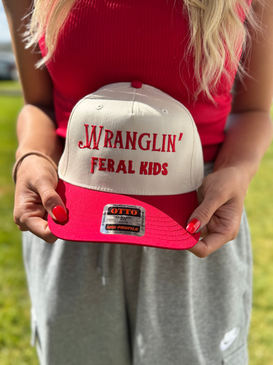 Embroidered - Wranglin' Feral kids trucker hat