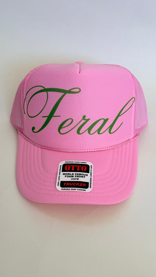 Feral Script Trucker hat