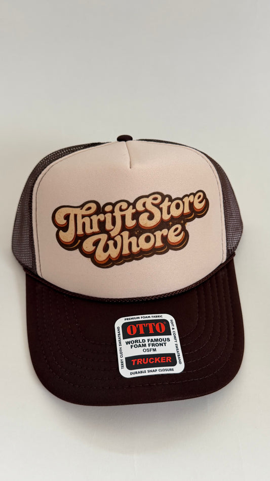 Thrift Store Whore Retro Trucker Hat