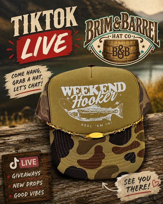 Tiktok Live -Customize "Weekend Hooker" Trucker hat with chain.