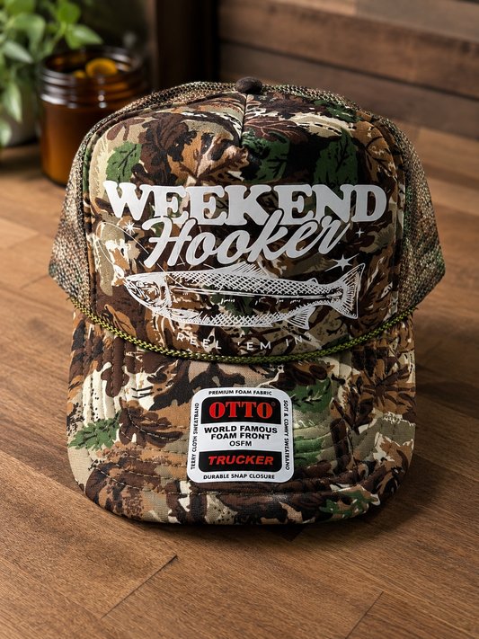Weekend Hooker – Timber Camo Trucker Hat