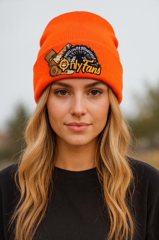 Winter Beanie "Only Fans" turkey tail with shotgun shells