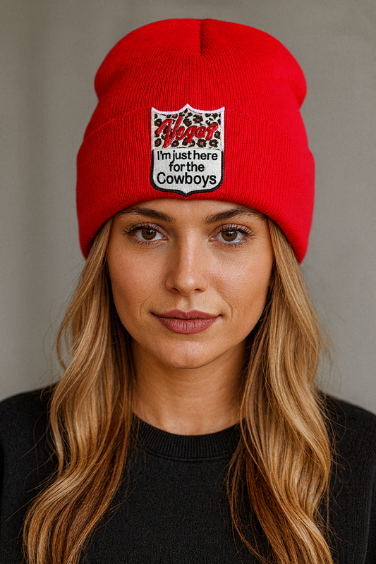 Red Knot Beanie with "Vegas" patch