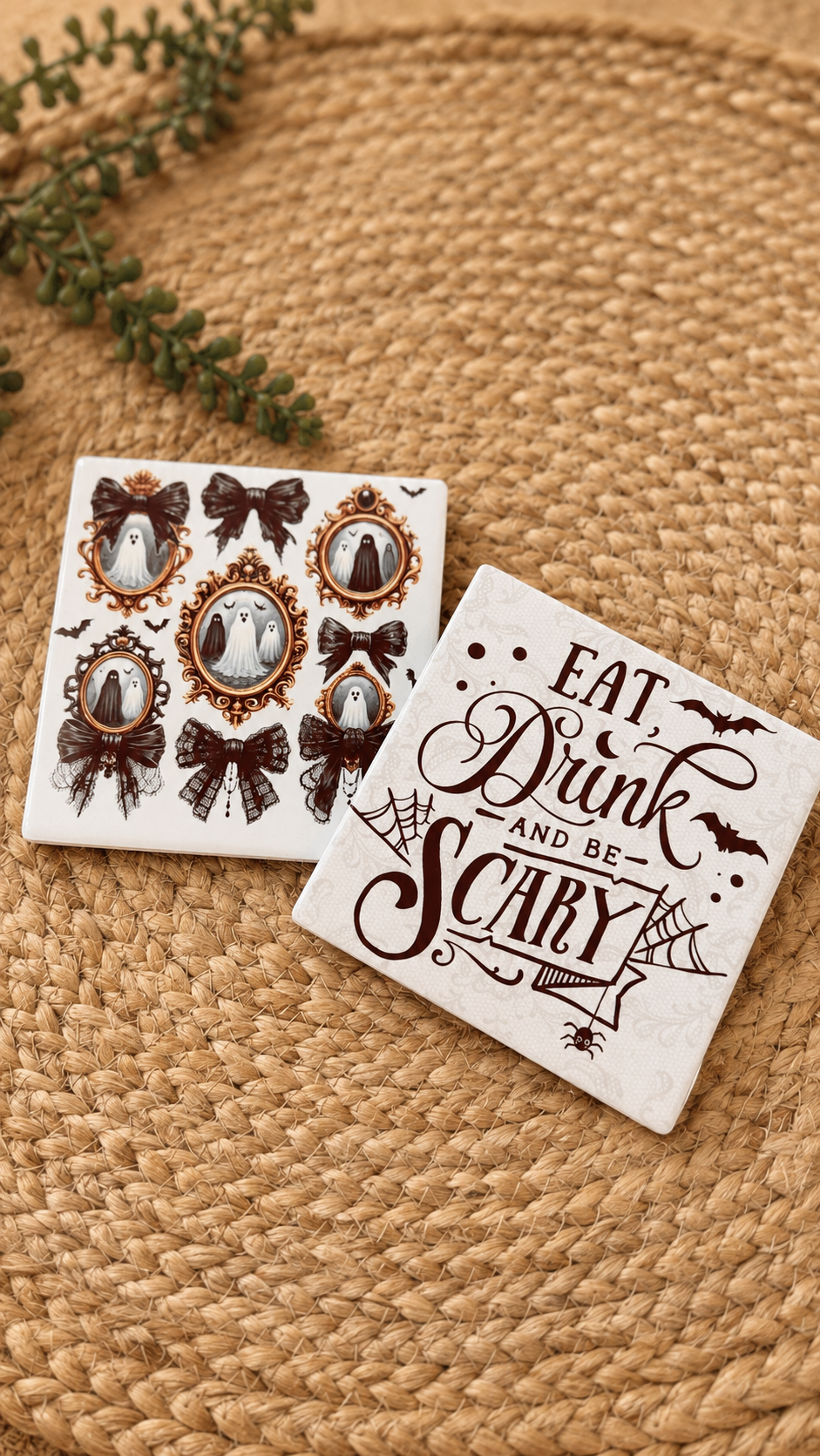 Spooky Chic Halloween Coaster Set of 4