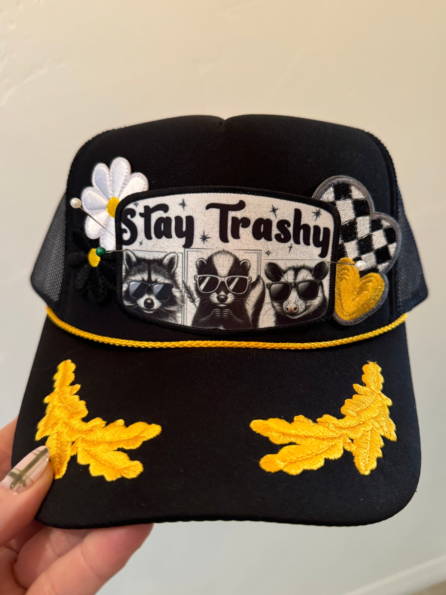 "Stay Trashy" Raccoon Trucker Hat