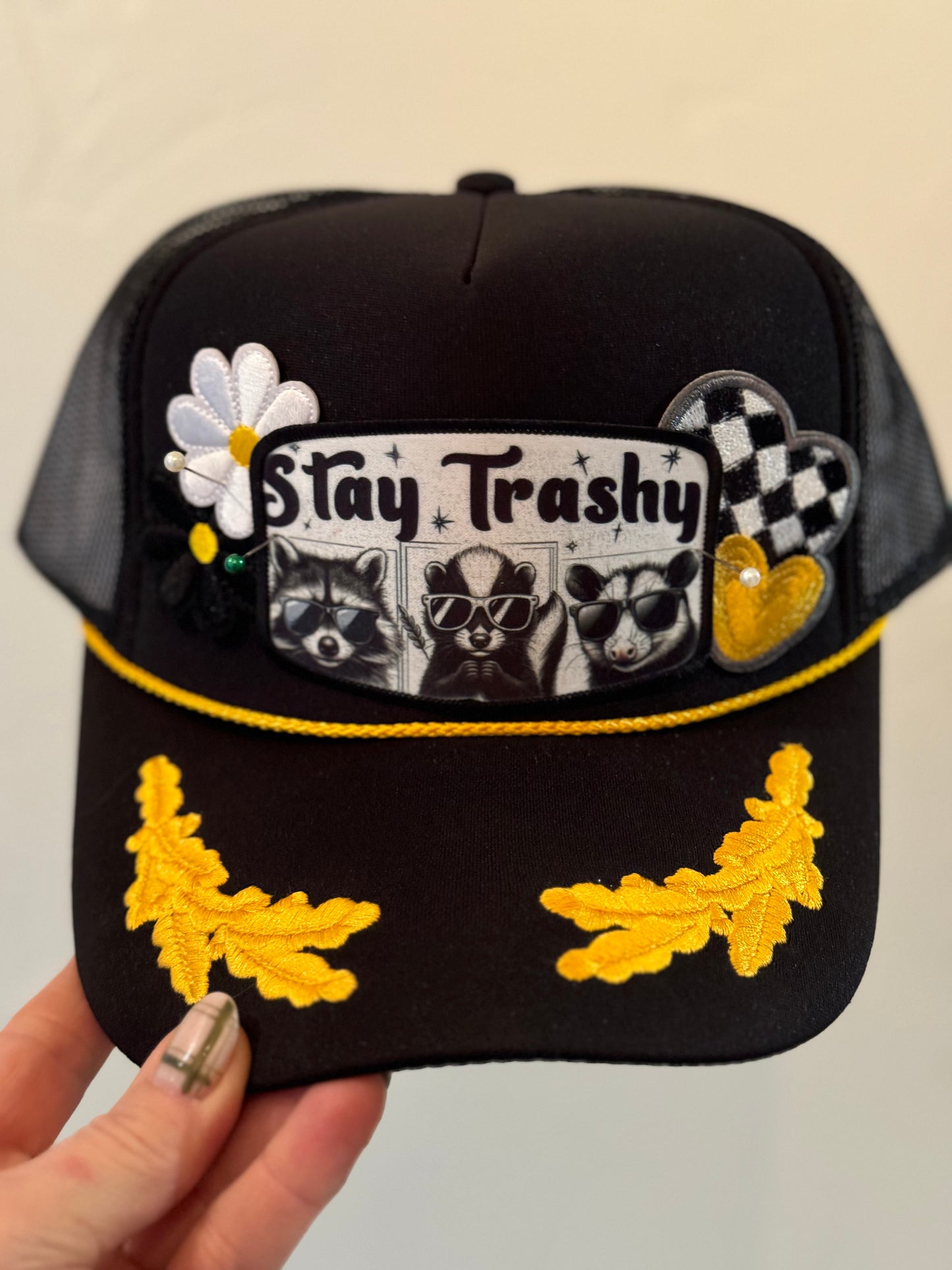 "Stay Trashy" Raccoon Trucker Hat