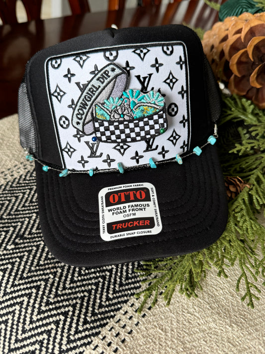 LV-Inspired  "Cowgirl Dip" Trucker Hat