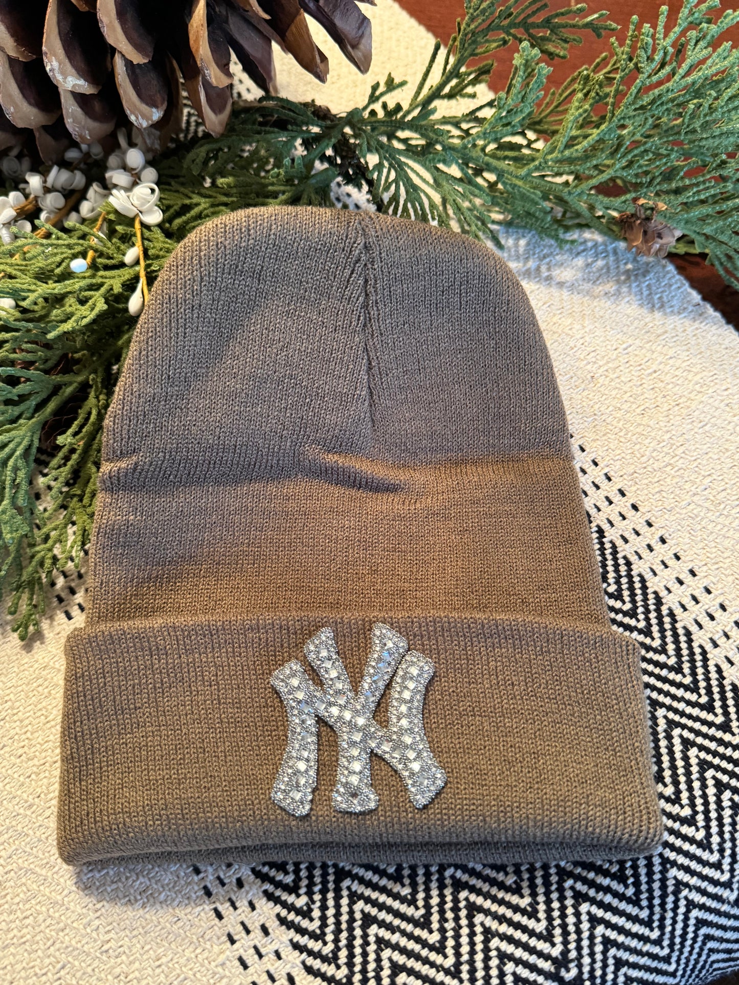 Taupe Yankee's - Inspired Beanie